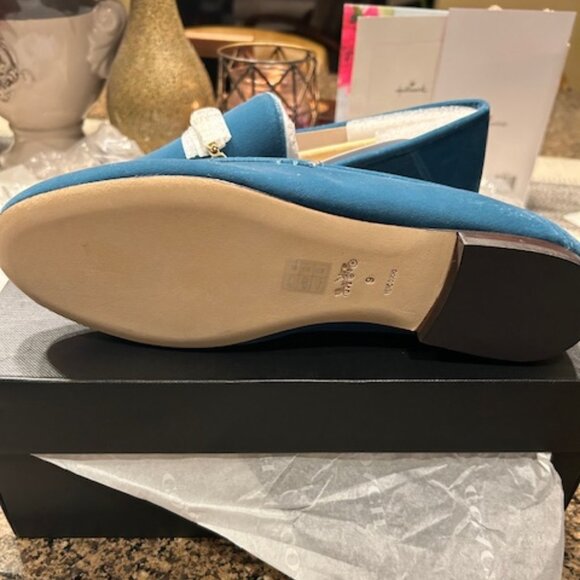 Coach Hanna Velvet Deep Turquoise Loafer - Picture 6 of 11